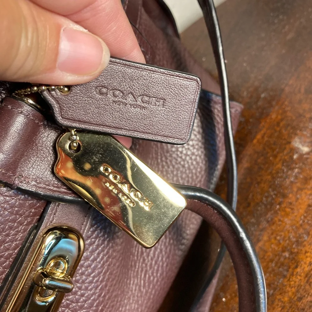 Coach Peeble leather swagger 27 Crossbody shoulder bag 87295 oxblood